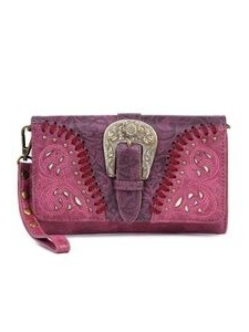 Montana West Buckle Collection Wallet/Crossbody Red